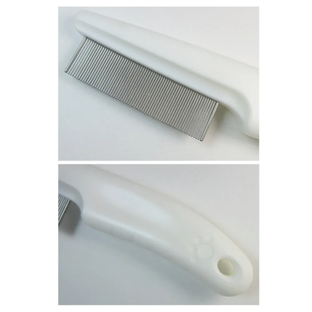 2 Pc Stainless Pet Flea Comb Brush Dogs Cats Grooming Pro Shampoo Shedding Rake