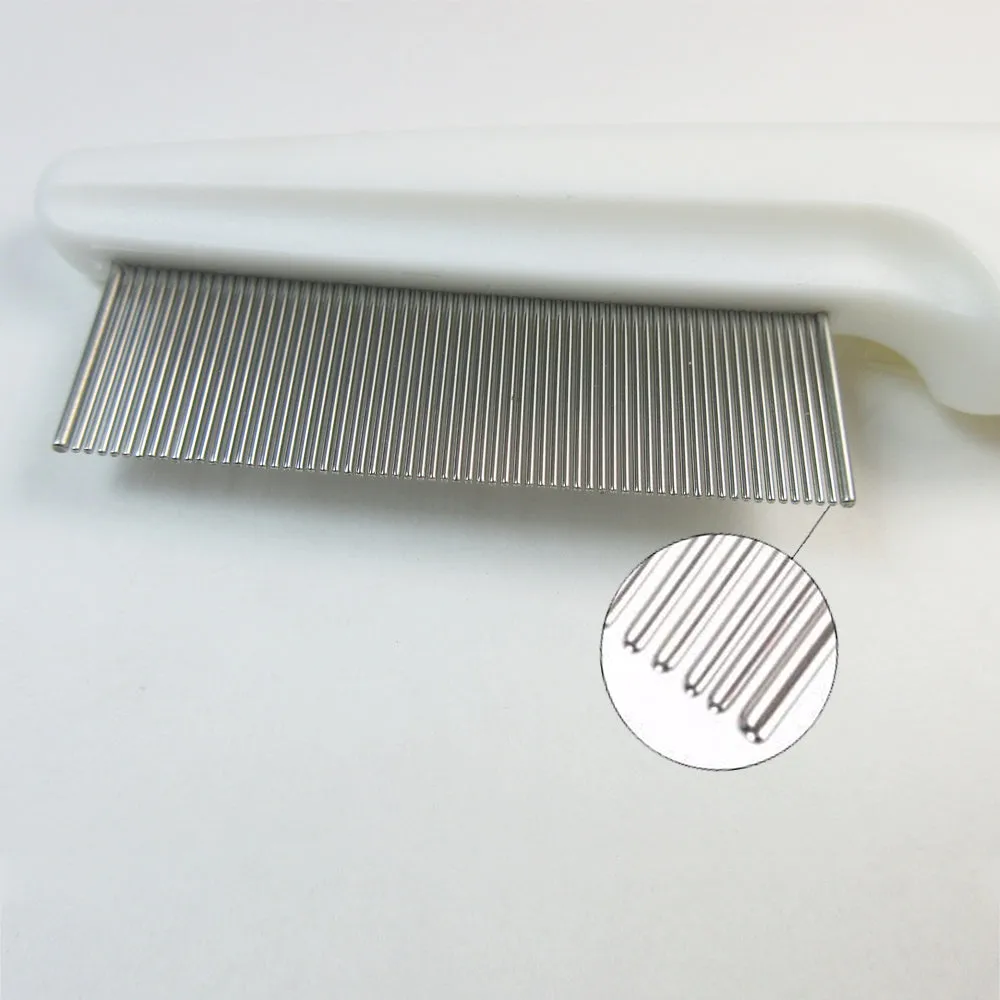 2 Pc Stainless Pet Flea Comb Brush Dogs Cats Grooming Pro Shampoo Shedding Rake