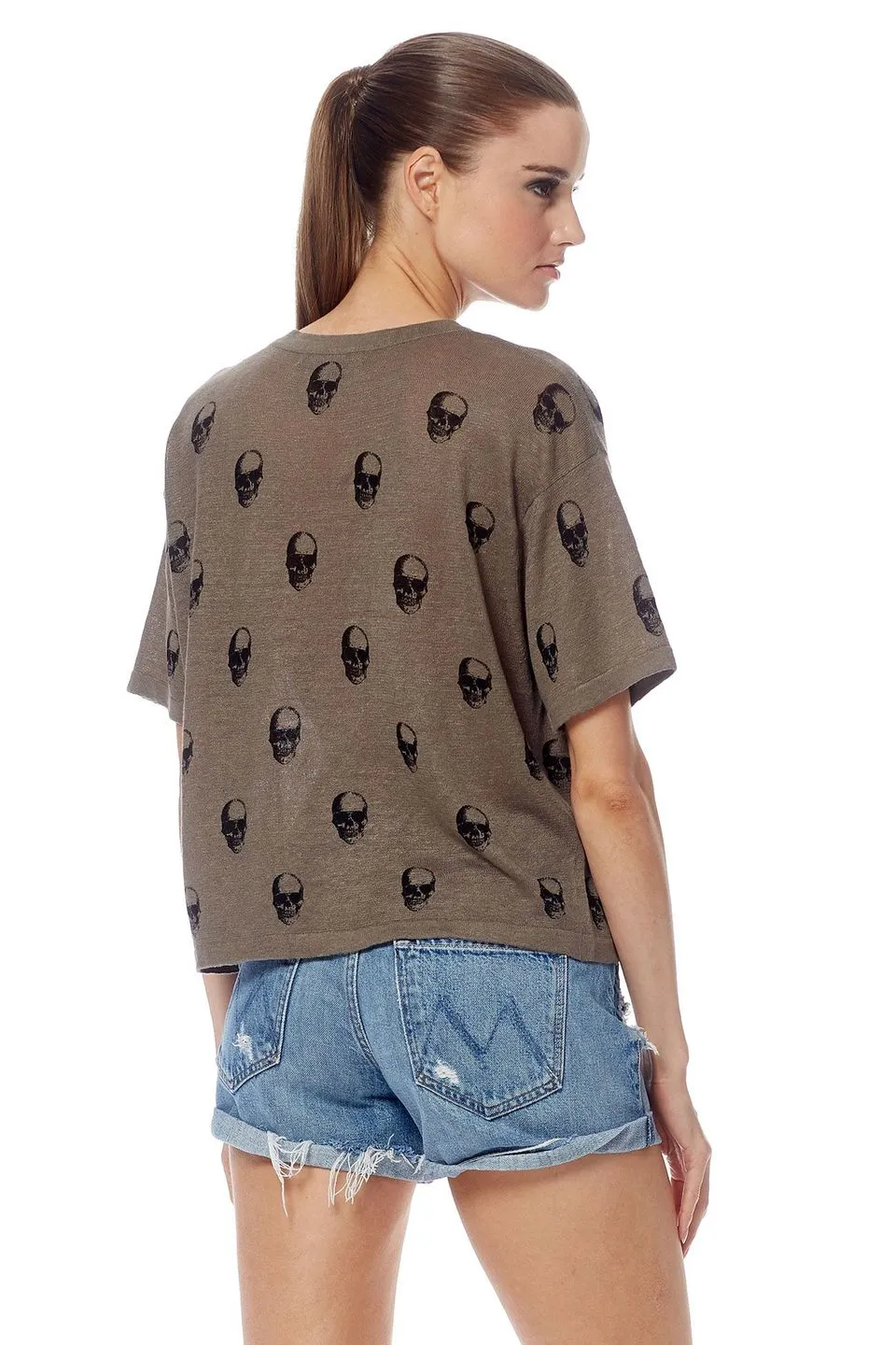 360 Sweater - Taylor Linen Top in Moss/Black