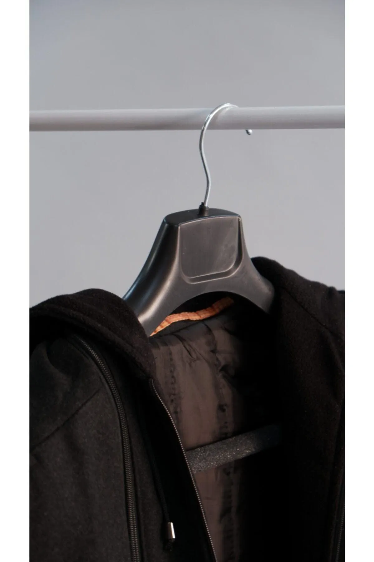 6 Pcs Coat Hanger Black Wide Thick Plastic Hanger - Jacket, Coat, Trousers and Coat Hanger