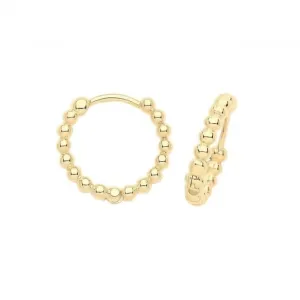 9ct Yellow Gold Bobble Clickers ES1684 - Luxury Handcrafted Elegance