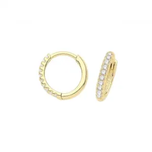 9ct Yellow Gold Zirconia Clickers Lightweight Elegance ES1681