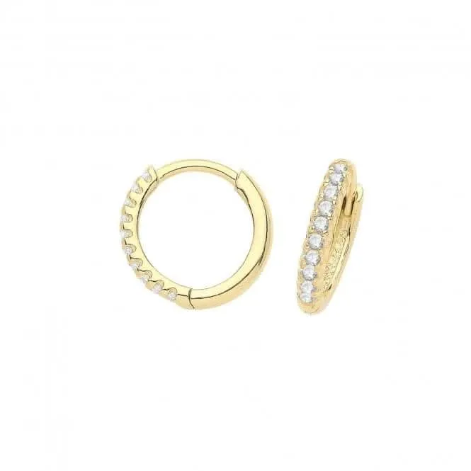 9ct Yellow Gold Zirconia Clickers Lightweight Elegance ES1681