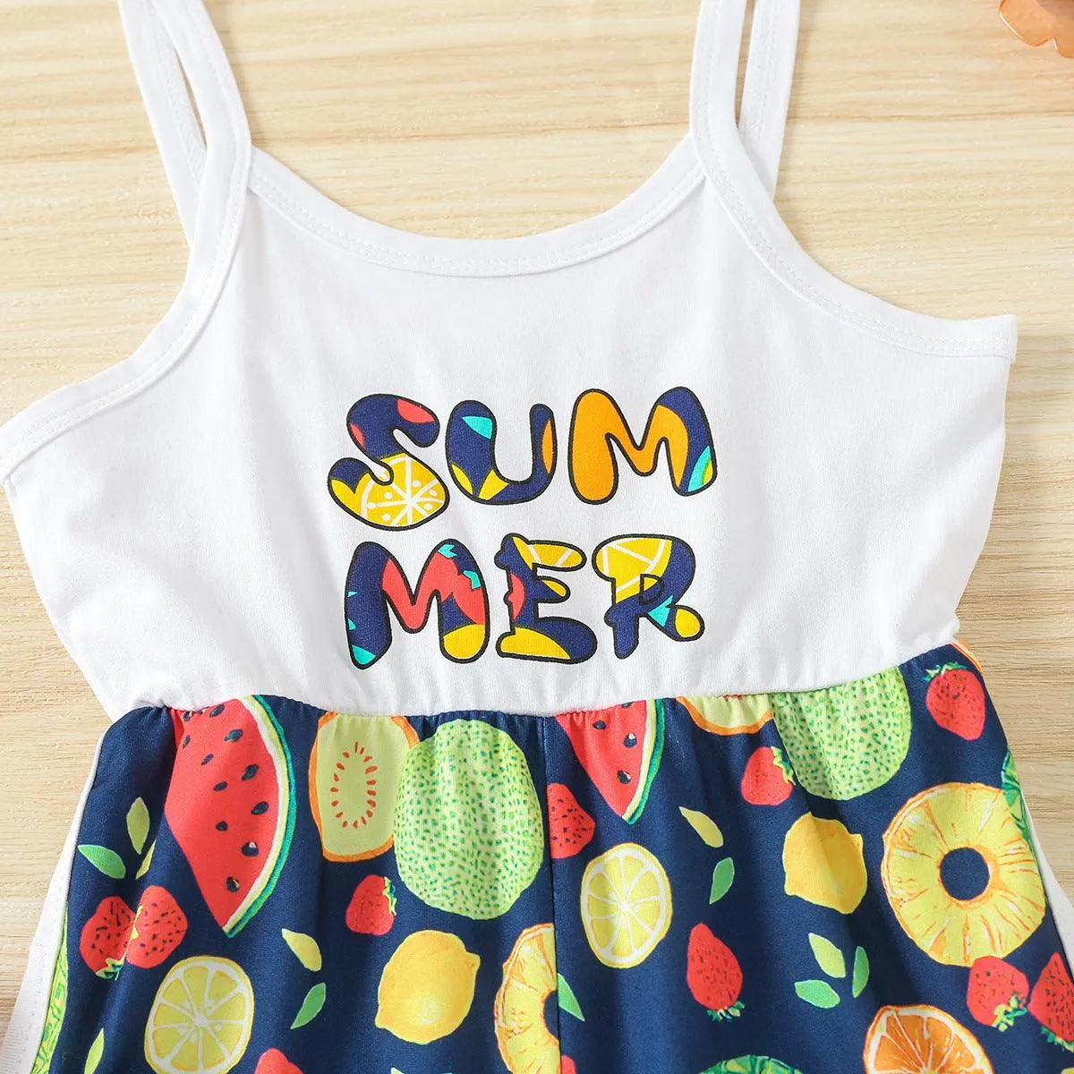 9months-3years Toddler Girl Jumpsuits Children's Clothing Summer Jumpsuit Children's Baby Fruit Jumpsuit