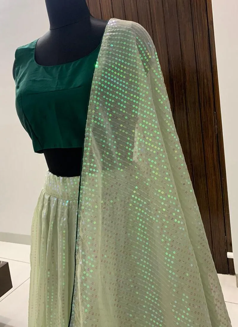 Admirable Green Color Georgette Base Lehenga Choli