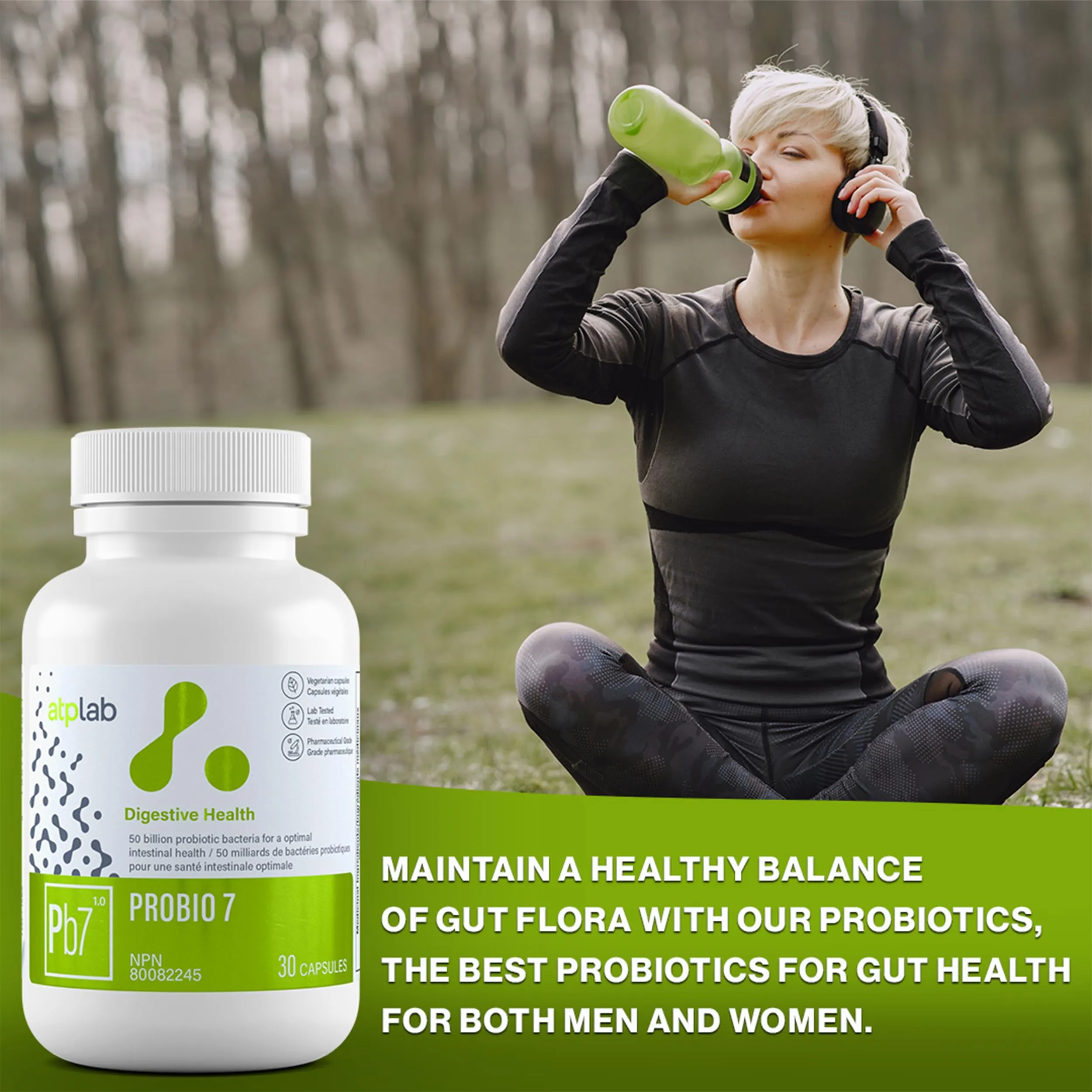 ATP LAB - Probio 7 30 Capsules - Probiotics 50 Billion CFU - Probiotics for Digestive Health for Men & Women - Gastrointestinal & Gut Health Supplements