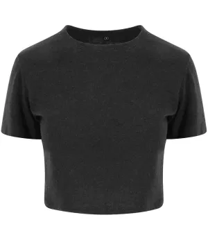 AWDis Ladies Tri-Blend Cropped T-Shirt | Heather Black