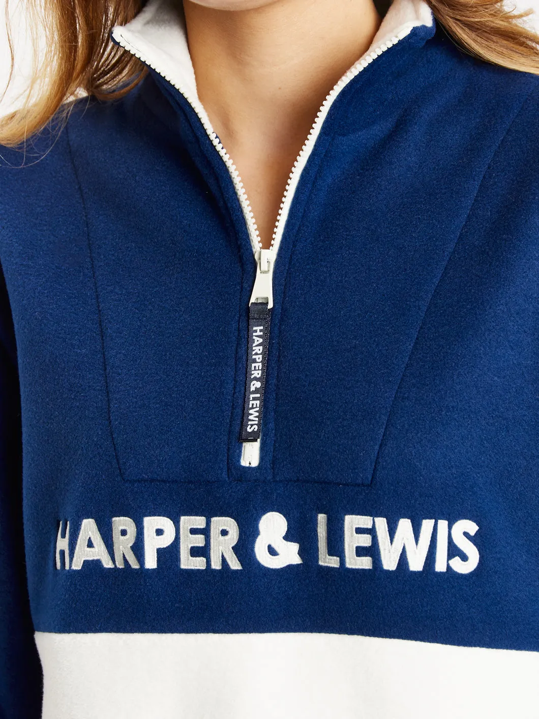 Berkley 1/4 Zip Fleece Navy & Cream