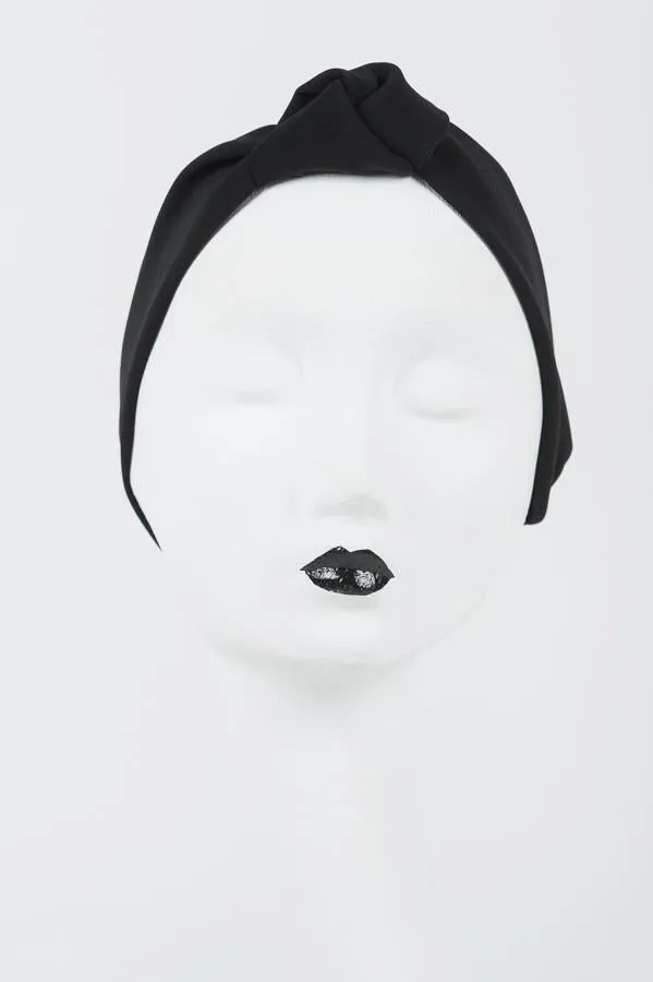 Black Satin Turban Headband