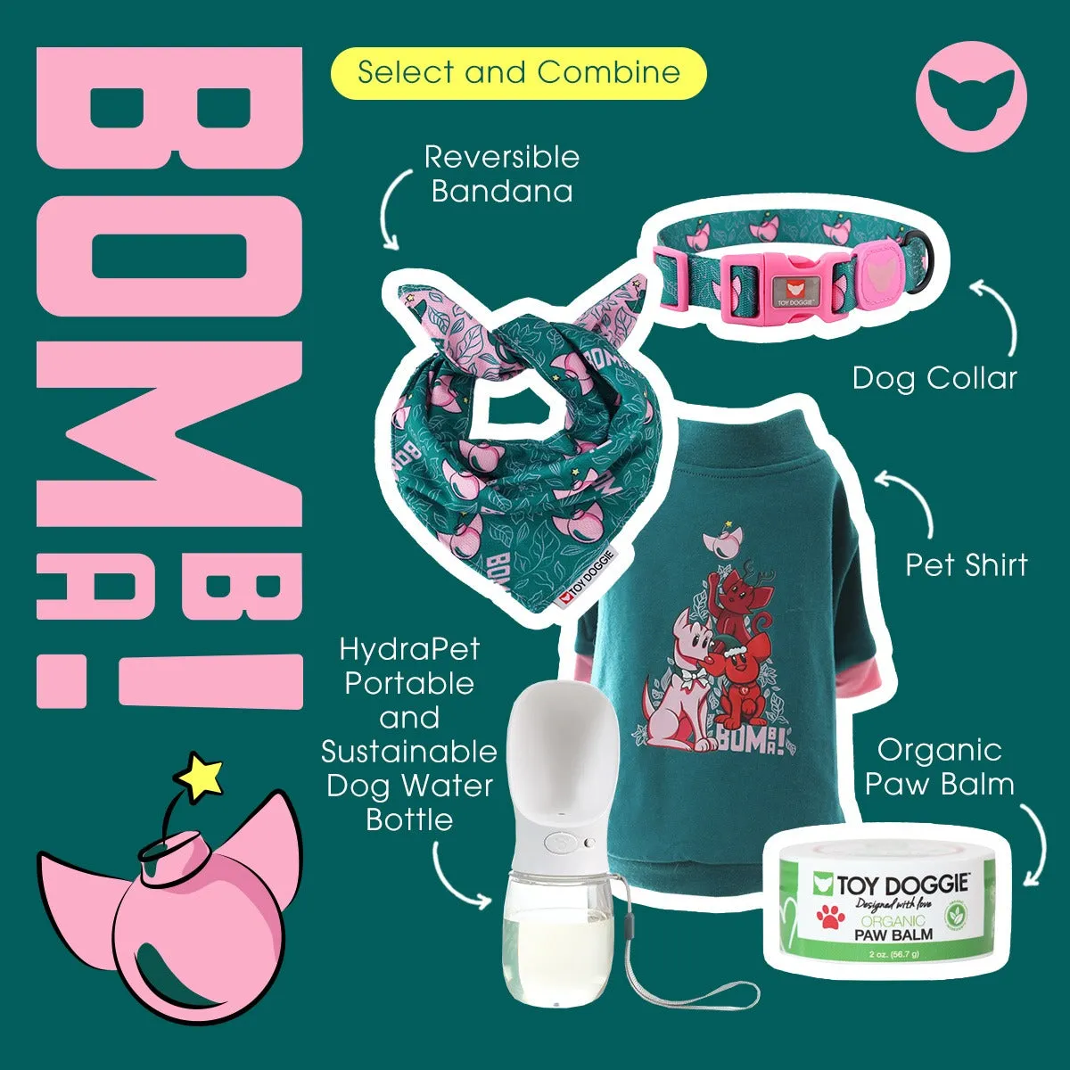 Bomba Pink Collar Bow for Collars | Bomba Collection