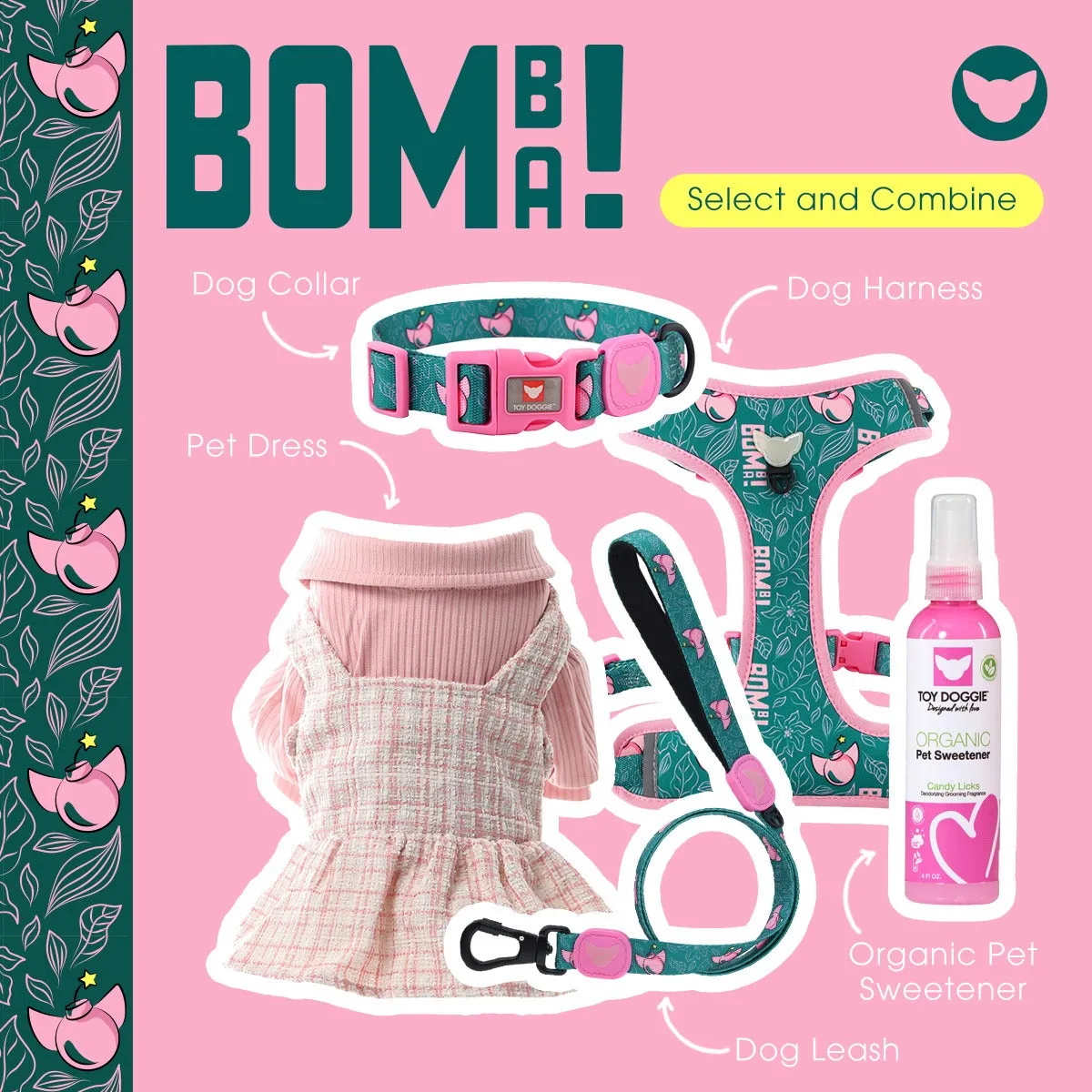 Bomba Pink Collar Bow for Collars | Bomba Collection