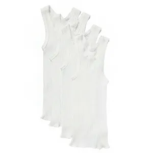 BONDS 4 Pack Baby Newborn Kids Girls Boys Vest Singlet Tank Top Underwear White BYLV