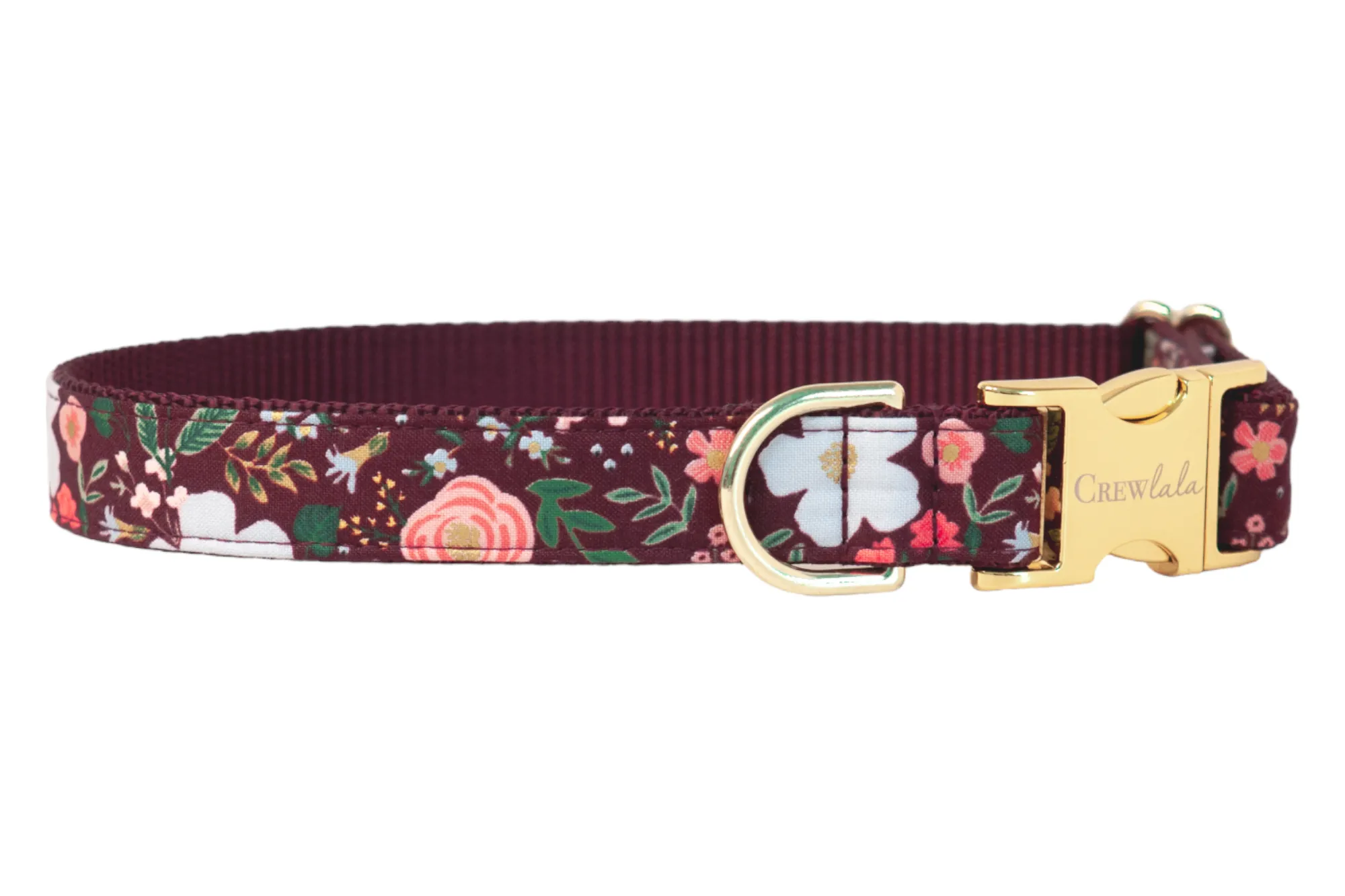 Bordeaux Blooms Bow Tie Dog Collar