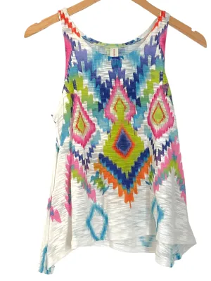 Bright Spring Watercolor Print Sleeveless Swing Top
