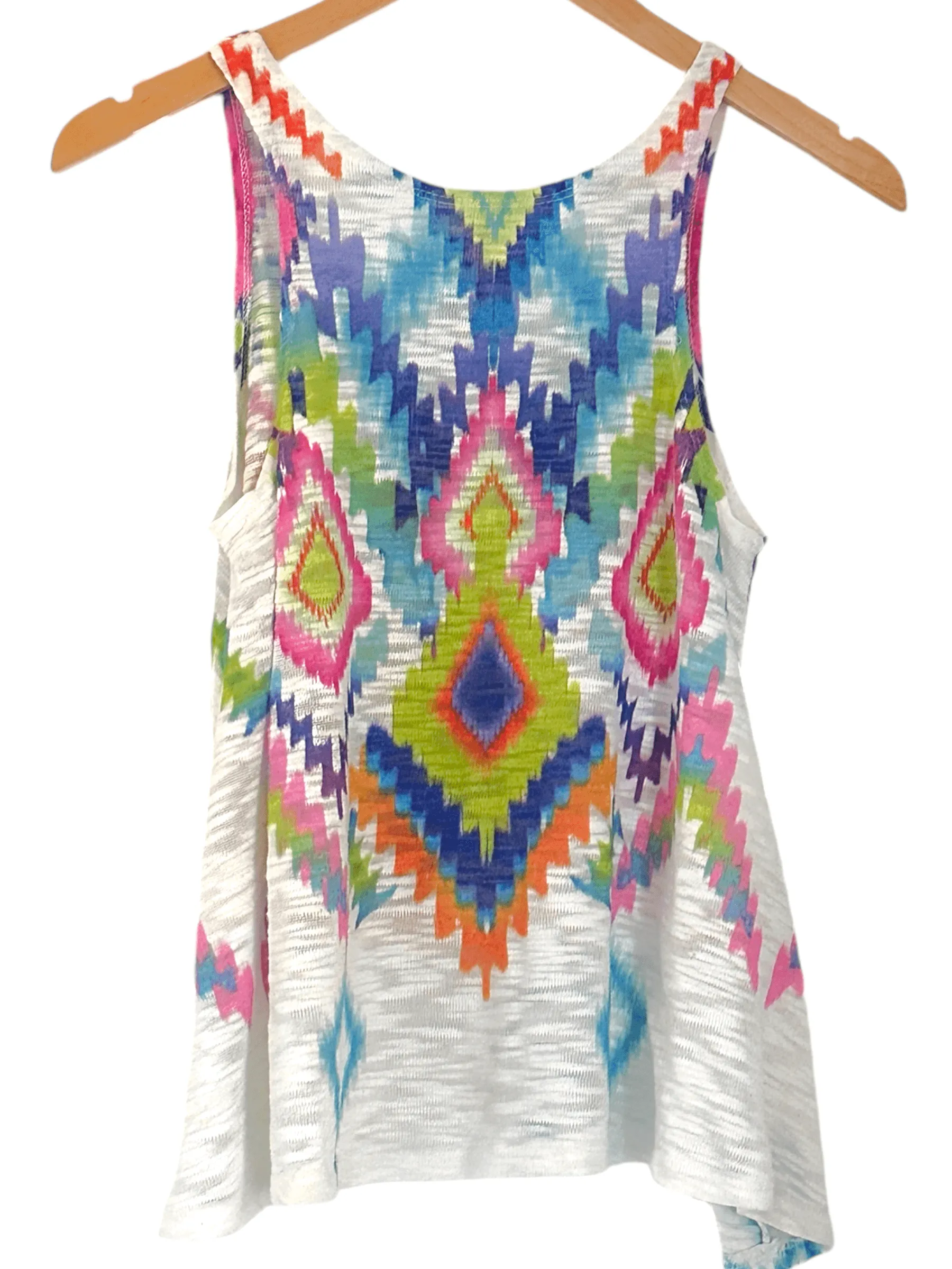 Bright Spring Watercolor Print Sleeveless Swing Top