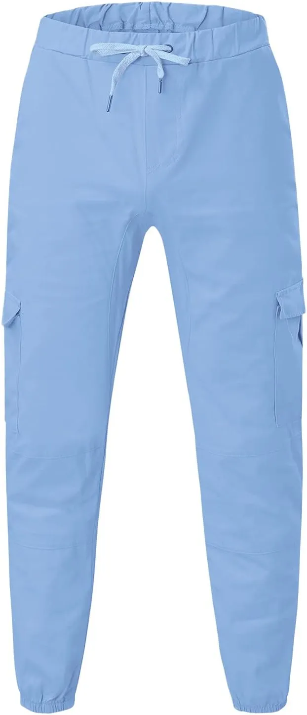 Cargo Pants for Men Relaxed Fit Pants Pocket Loose Fleece Casual Pants Men Fashion Elastic Waist Joggers Cargo Pants
