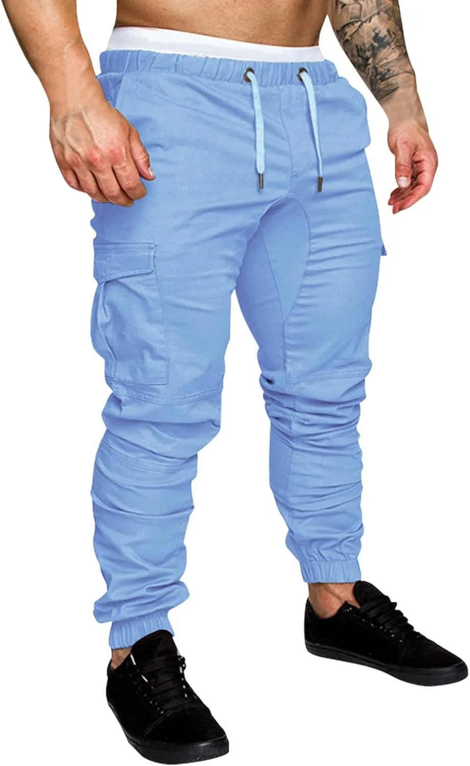 Cargo Pants for Men Relaxed Fit Pants Pocket Loose Fleece Casual Pants Men Fashion Elastic Waist Joggers Cargo Pants