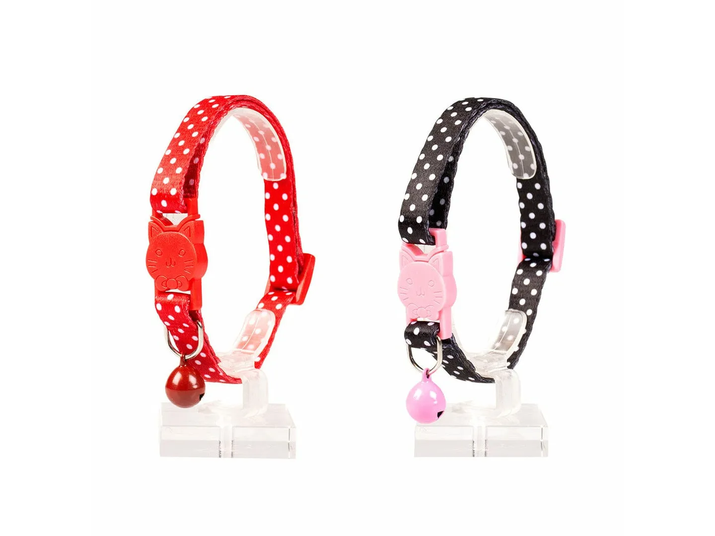 CAT COLLAR WHITE DOTS NYLON 20-30cm / 10mm