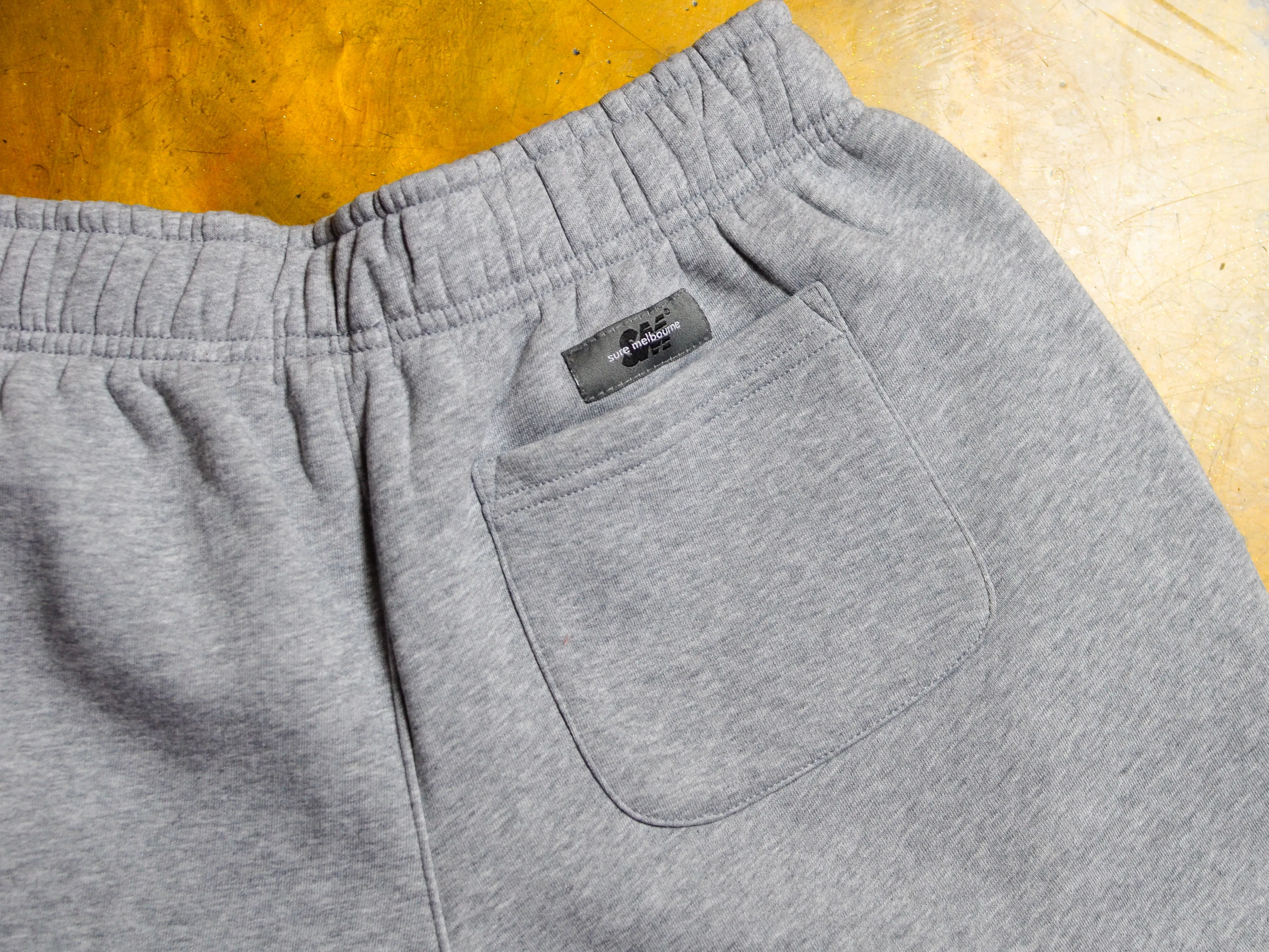 Crew Embroidered Relaxed Track Short - Grey Marle