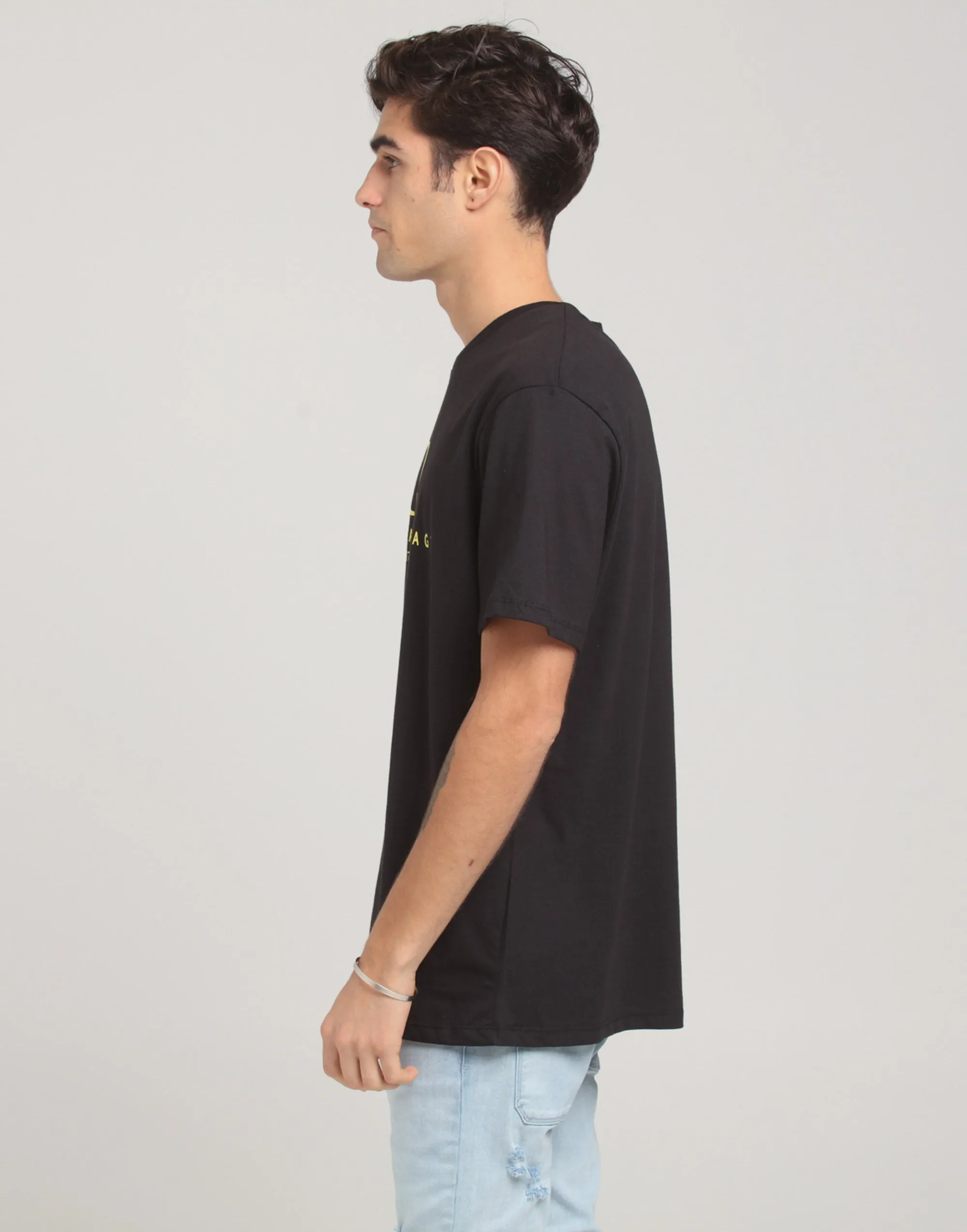 Criminal Damage Co-Ordinate Oversize T-Shirt Black/Yellow