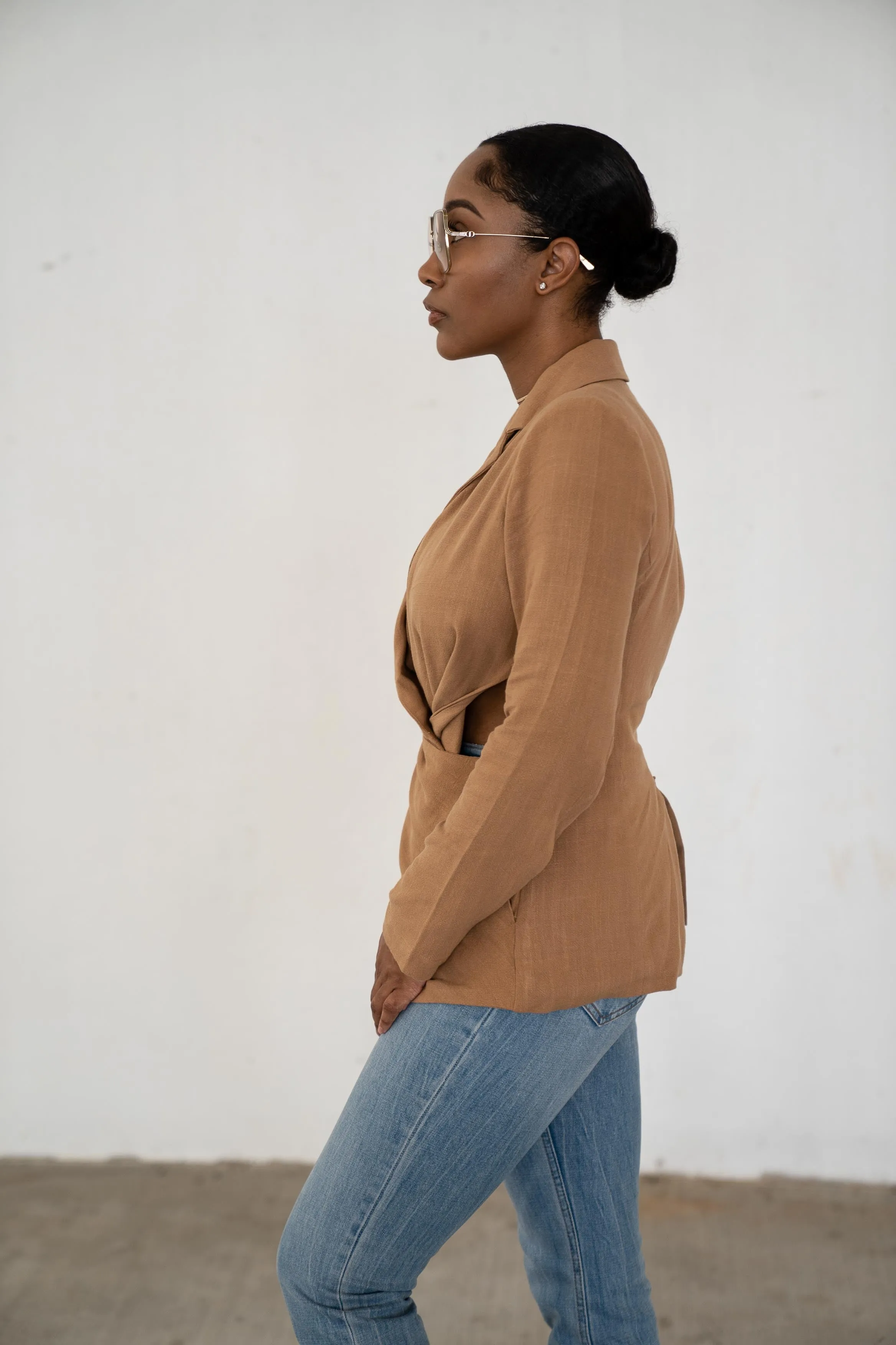 Cut-Out Blazer Shirt