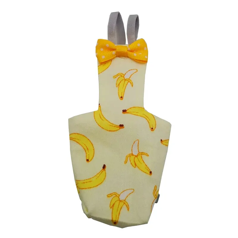 Cute Parrot Diaper with Bowtie Colorful Fruit Floral Cockatiel Pigeons Small Medium Large Pet Birds Flight Suit Clothes Washable