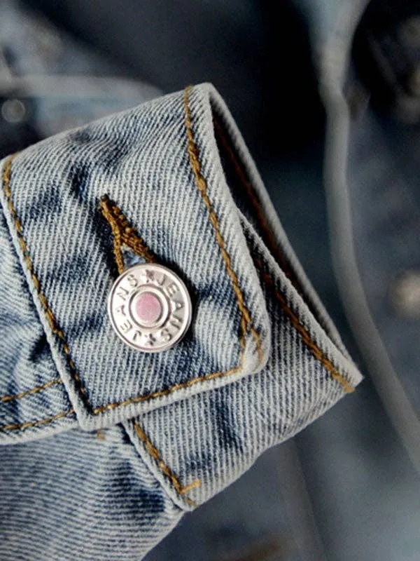 Denim Jacket with Pearls