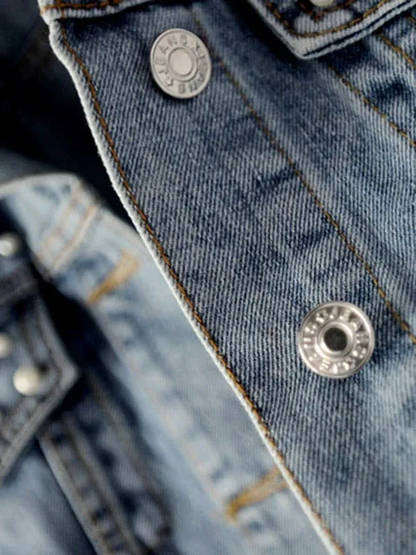 Denim Jacket with Pearls