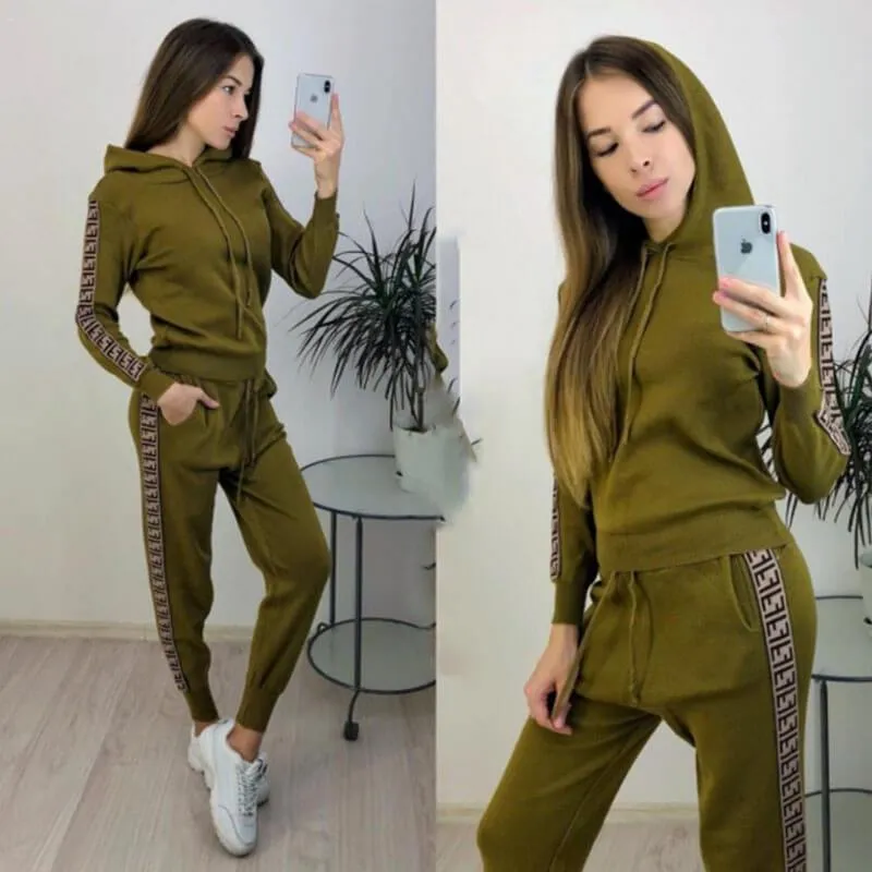 Drawing Pullover Blouse Long pants Set