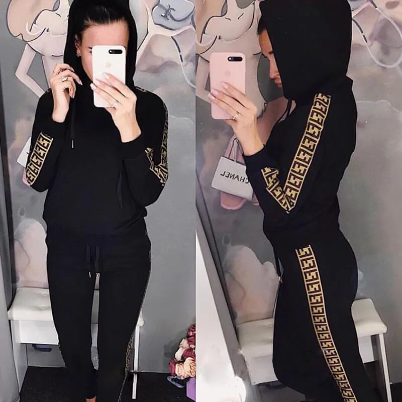 Drawing Pullover Blouse Long pants Set