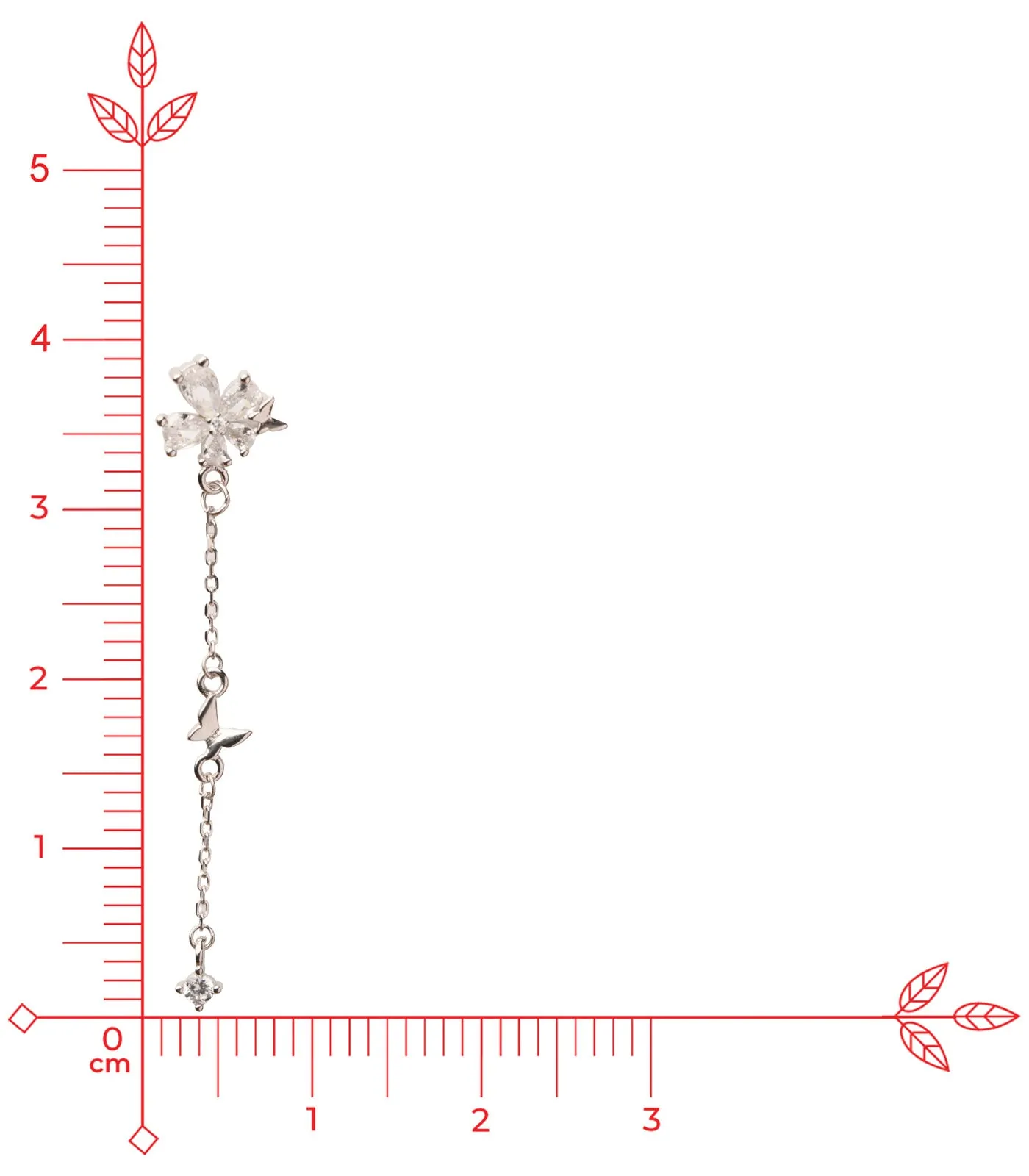 Drooping Crystals Tops (Silver)