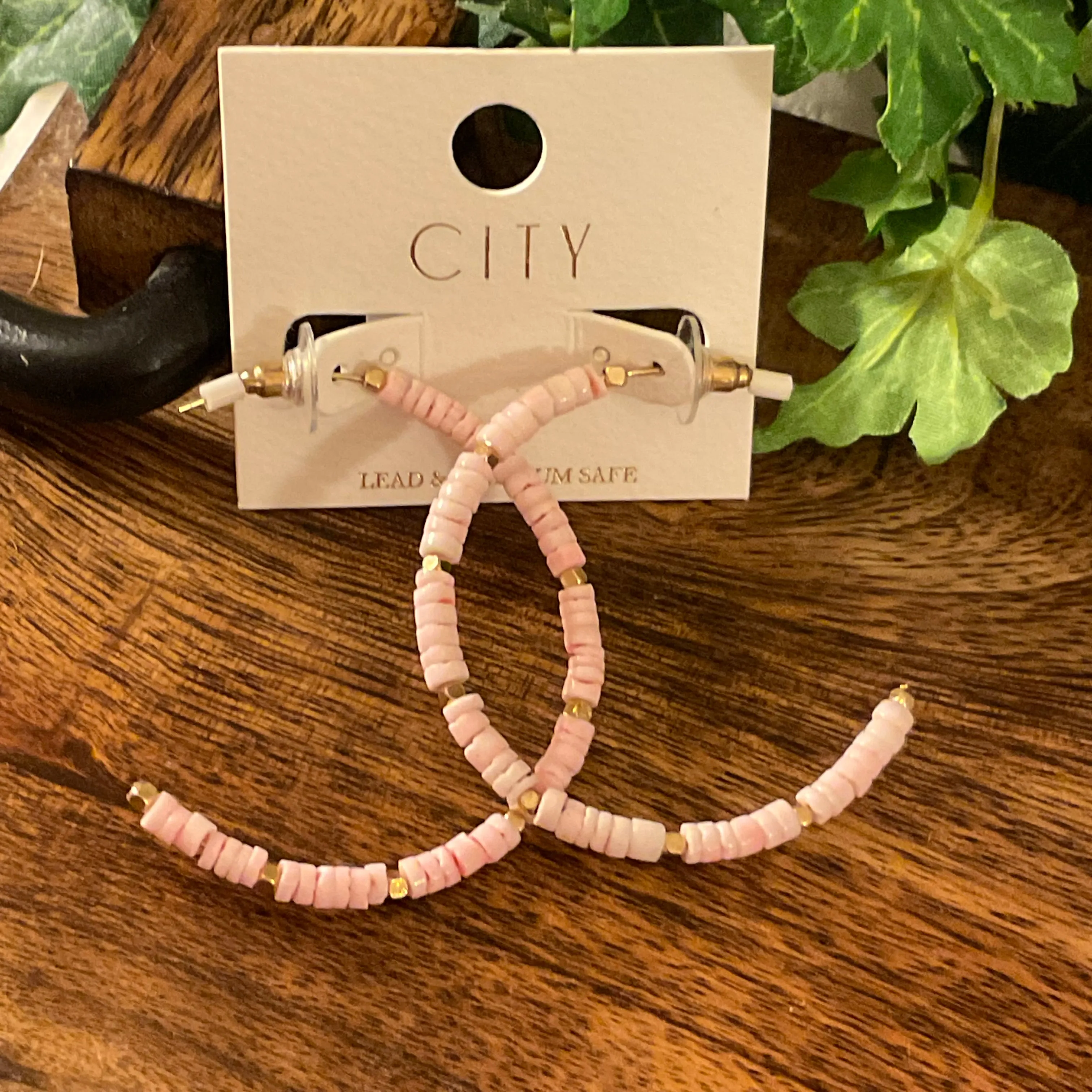 Earrings- Beaded 2 Hoop Earrings in Pastel Colors