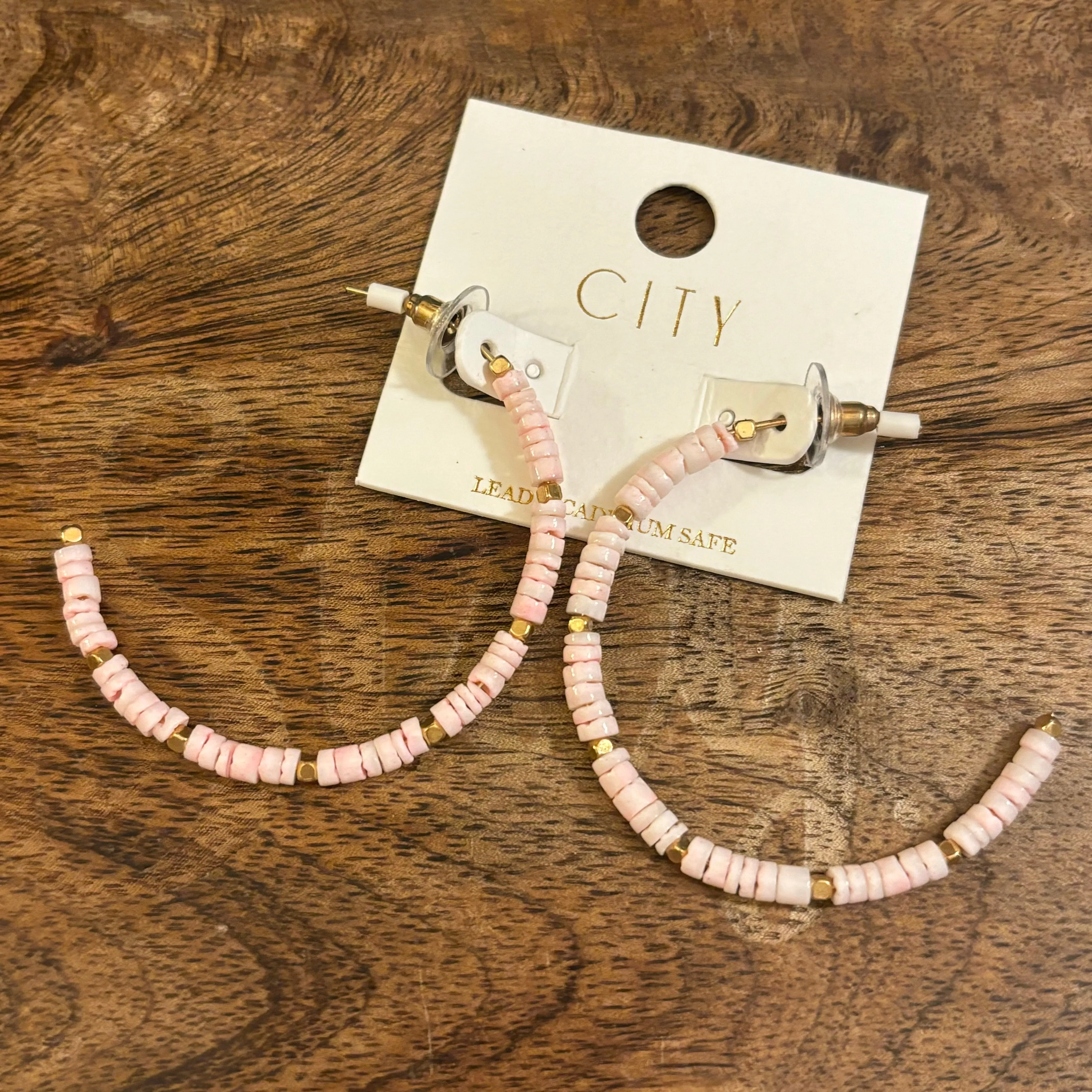 Earrings- Beaded 2 Hoop Earrings in Pastel Colors