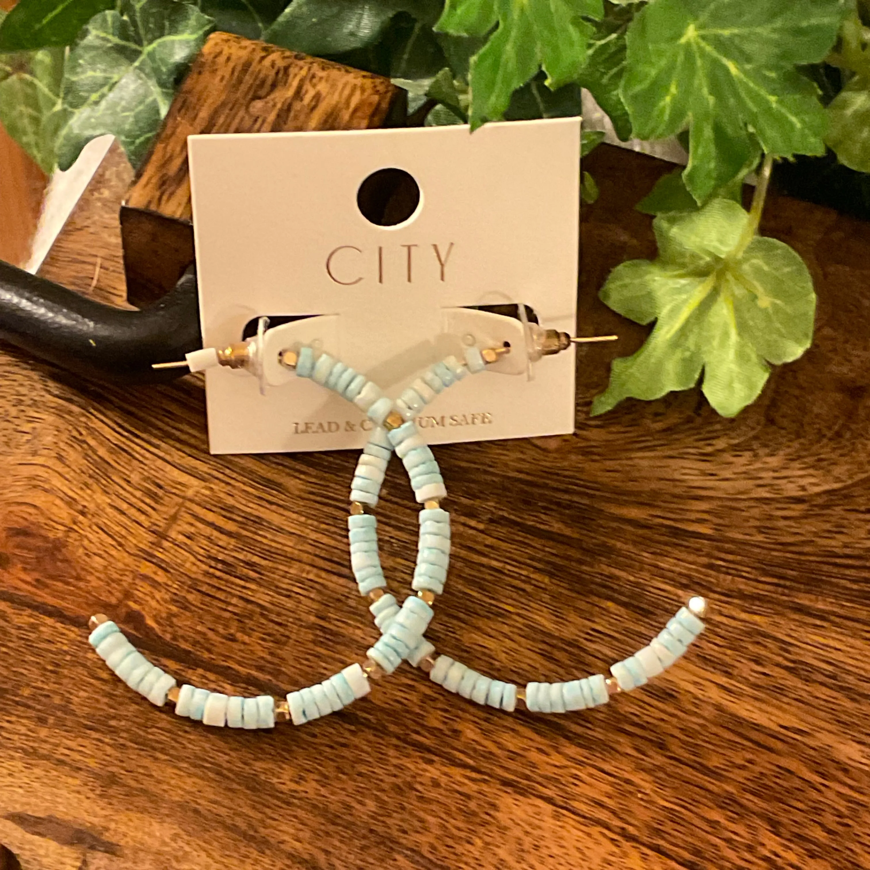 Earrings- Beaded 2 Hoop Earrings in Pastel Colors