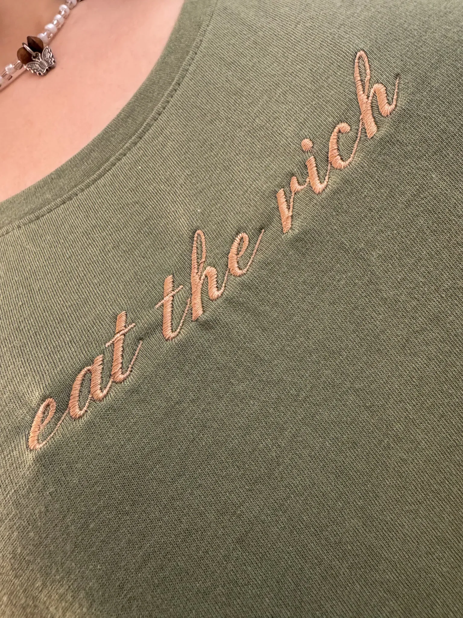 Eat The Rich Green T-Shirt 3XL