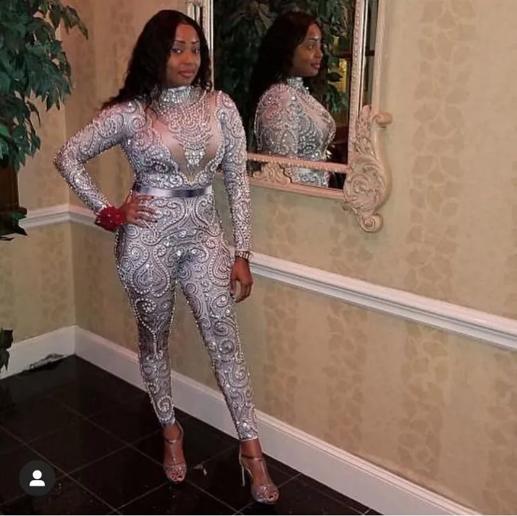 Elegant Pearls Long Sleeves Jumpsuit