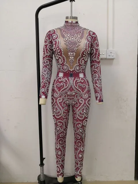 Elegant Pearls Long Sleeves Jumpsuit