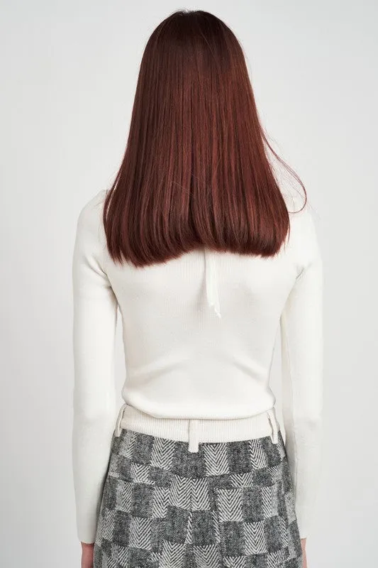 Emory Park Contemporary LONG SLEEVE BUSTIER STYLE CROP TOP