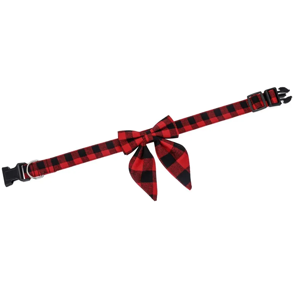 Festive Snowflake Bow Collar for Dogs and Cats