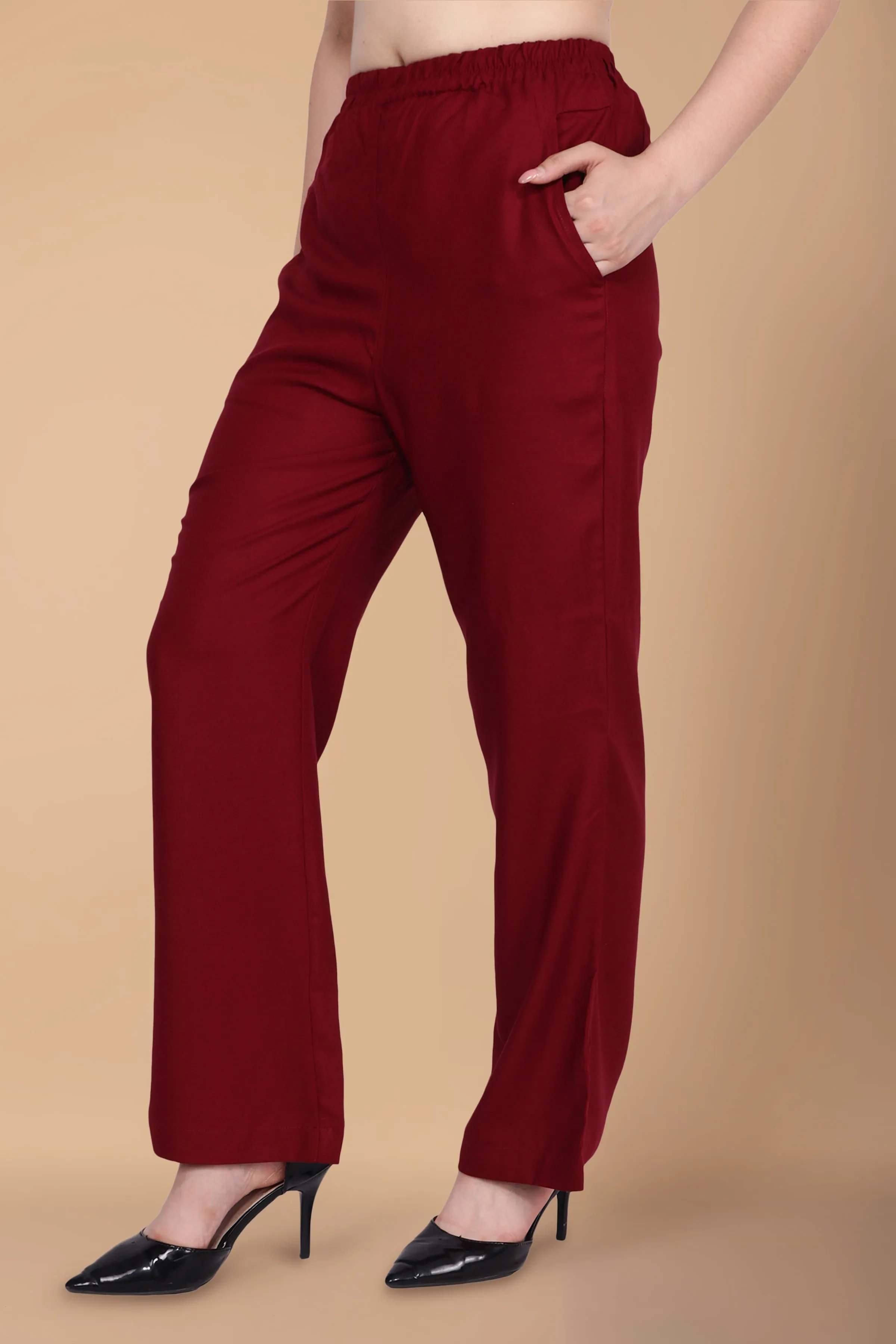 Flared Rayon Palazzo Pants