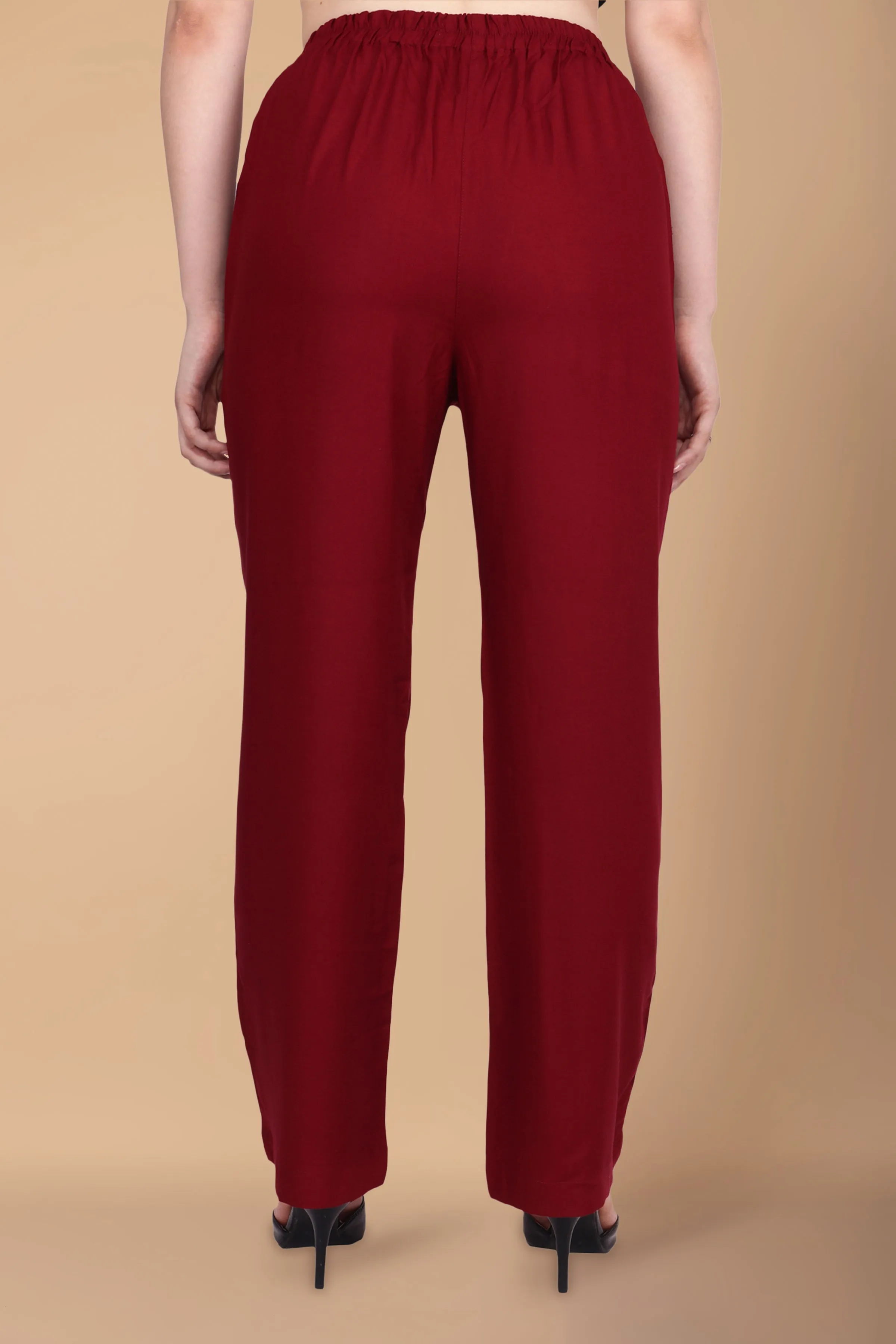 Flared Rayon Palazzo Pants