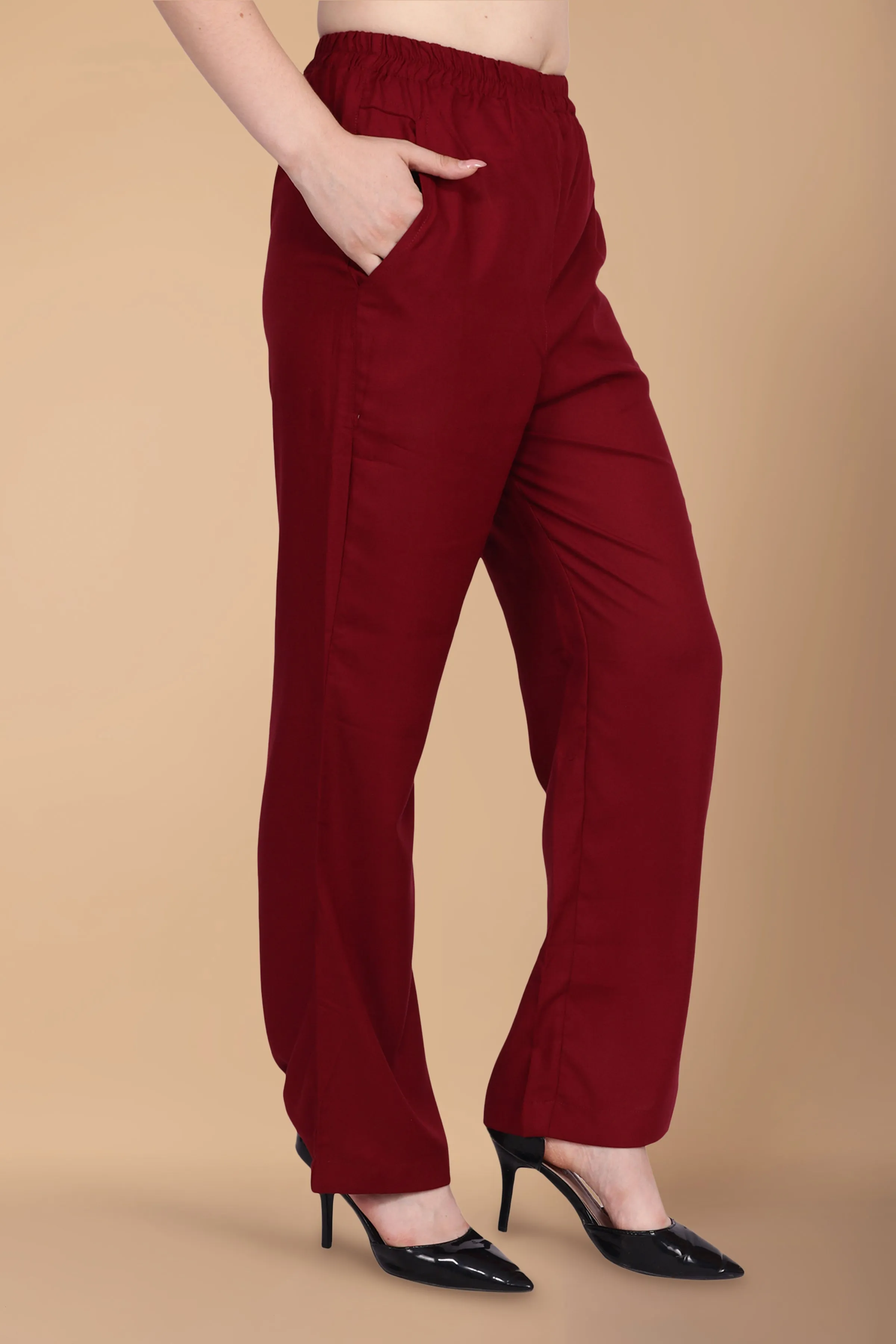 Flared Rayon Palazzo Pants