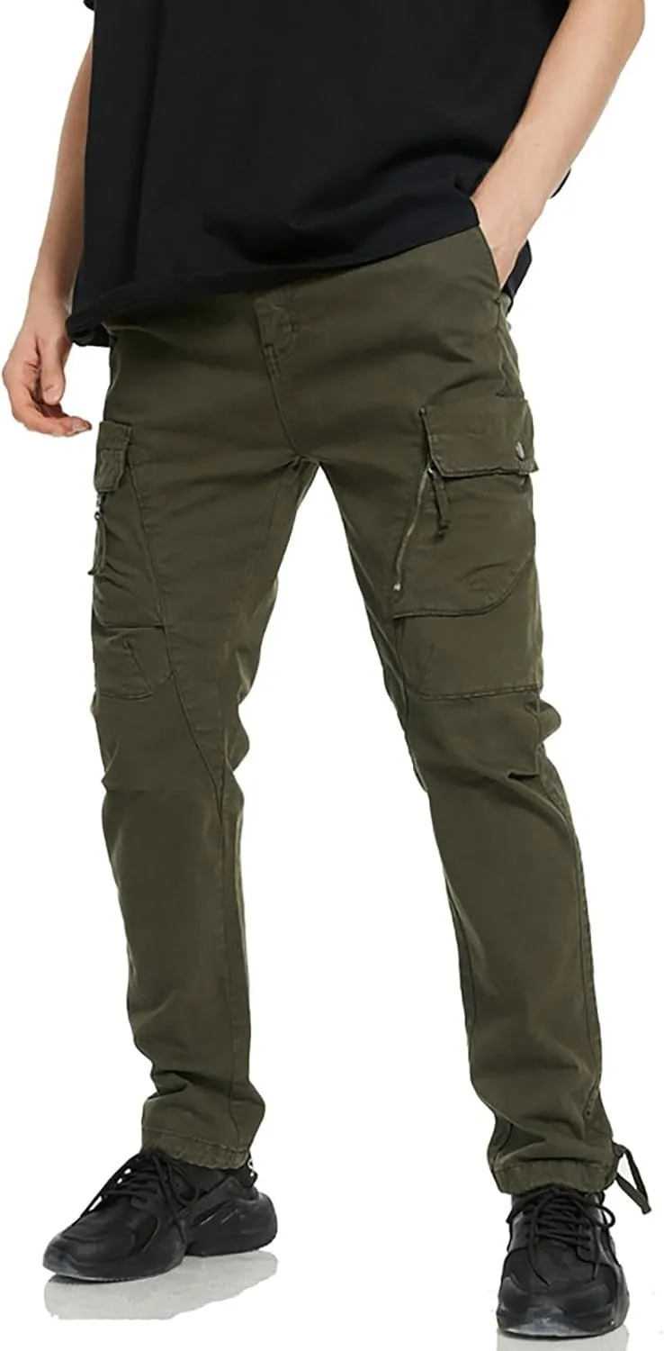 Golf Pants Men Stretch Relaxed Fit Classic Cargo Sweatpants Stretch Waistband Workout Joggers Athletic Hiking Pants
