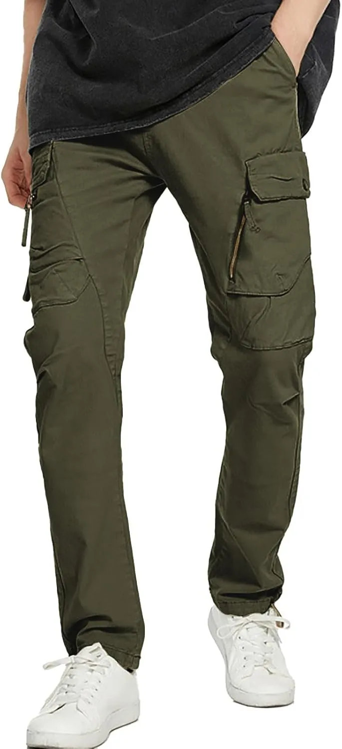 Golf Pants Men Stretch Relaxed Fit Classic Cargo Sweatpants Stretch Waistband Workout Joggers Athletic Hiking Pants