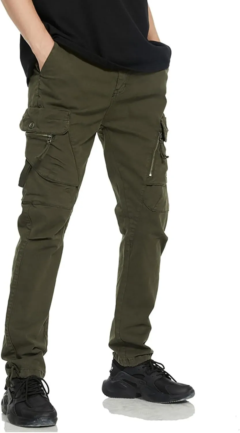 Golf Pants Men Stretch Relaxed Fit Classic Cargo Sweatpants Stretch Waistband Workout Joggers Athletic Hiking Pants