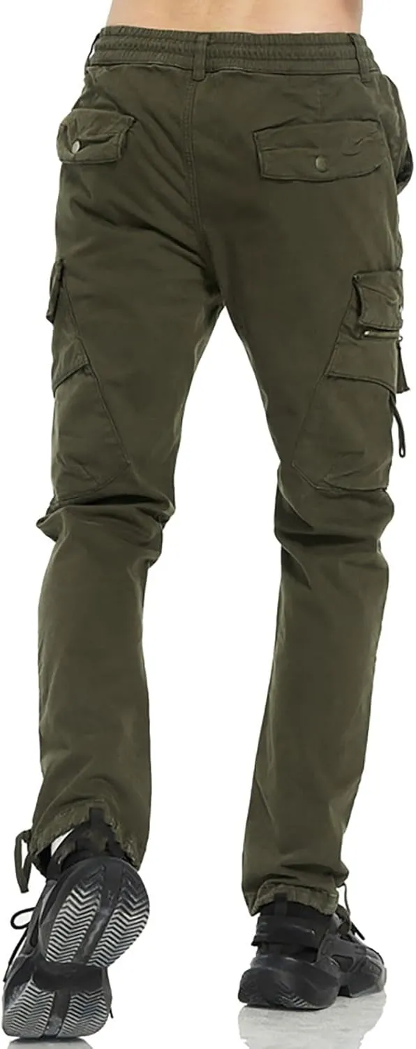 Golf Pants Men Stretch Relaxed Fit Classic Cargo Sweatpants Stretch Waistband Workout Joggers Athletic Hiking Pants