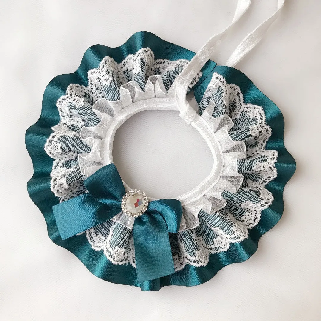 Handcrafted Personalized Ribbon Cat Bib Collar Necklace