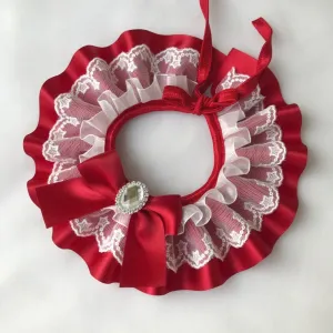 Handcrafted Personalized Ribbon Cat Bib Collar Necklace