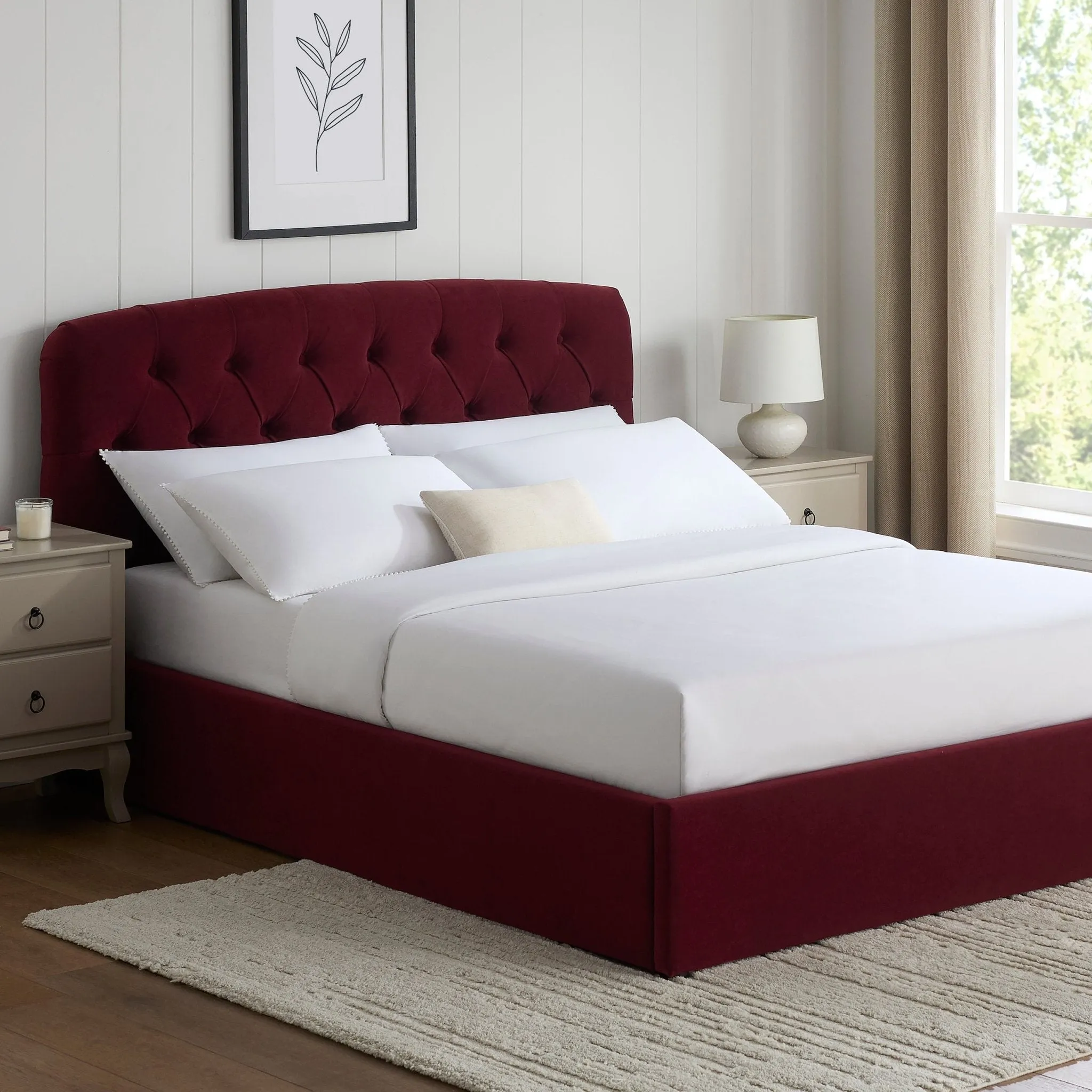 Hebden Ottoman Storage Bed - Berry