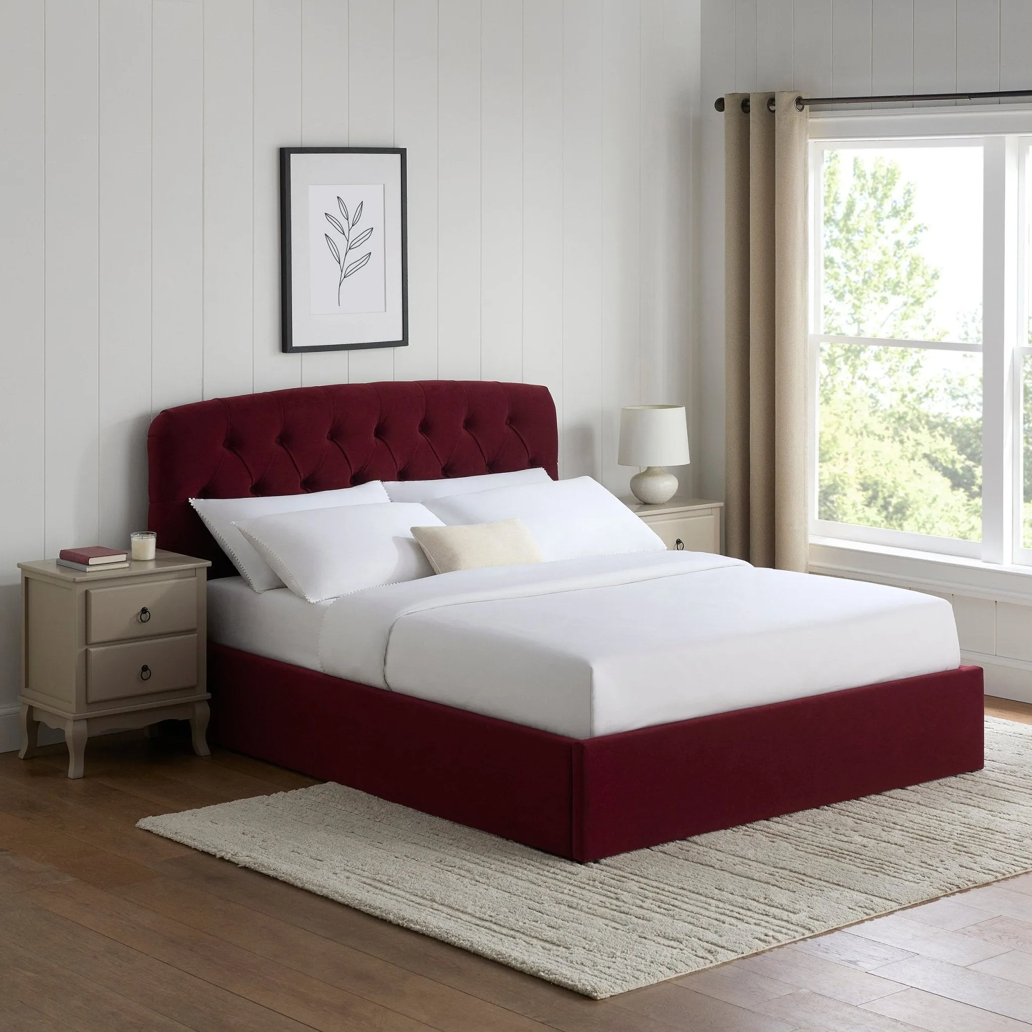 Hebden Ottoman Storage Bed - Berry